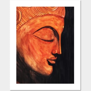 Watercolor - Buddha statue Posters and Art